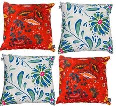 Kit com 4 capas de almofadas Tokyo Design 45x45cm em poliéster Coleção Trópicos (cód. T-3355)