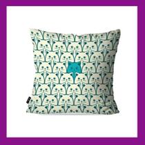 Kit com 4 Capas para Almofadas Decorativas CAT ou GATO AZUL Kit com 4 Capas para Almofadas Decorativas CAT ou GATO AZUL