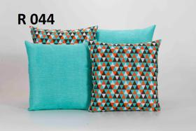 Kit com 4 Capas para Almofadas Decorativas De Sofa com Zíper - Azul / laranja