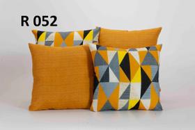 Kit com 4 Capas para Almofadas Decorativas De Sofa com Zíper - Geometrico amarelo