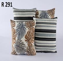 Kit Com 4 Capas Para Almofadas Decorativas De Sofa - Folhas R291