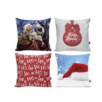 Kit com 4 Capas para Almofadas Decorativas de Sofá Natal 2 - NSW