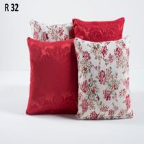 Kit Com 4 Capas Para Almofadas Decorativas De Sofa Vermelho