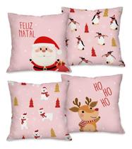 Kit Com 4 Capas Para Almofadas Natal Decorativas Natalinas
