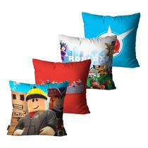 Kit com 4 Capas para Almofadas Roblox Gamer infantil 45x45