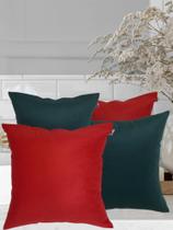 Kit com 4 Capas para Almofadas Vermelhas e verdes especiais de natal