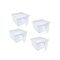 Kit com 4 Cesto Organizador Caixa Com alça Multiuso Armário Cozinha Expositores Kit com 4 Cesto Organizador Caixa Com alça Multiuso Armário Cozinha Expositores