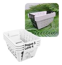 Kit Com 4 Cesto Organizador Multiuso Pequeno 18,6x14,2x8,6cm