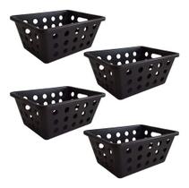 Kit Com 4 Cesto Organizador Multiuso Pequeno 18,6x14,2x8,6cm