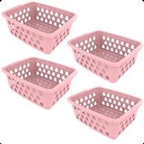 Kit com 4 Cesto Organizador Multiuso Retangular P