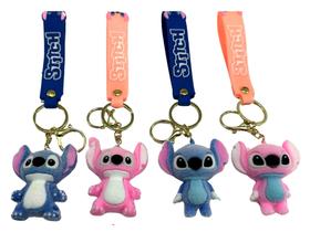 Kit com 4 chaveiros Disney Lilo & Stitch- Angel e Stitch cor: Variada