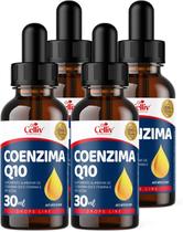 Kit Com 4 - Coenzima Q10 100mg Por Porção e Vitamina E Sabor Menta em Gotas 30ml Celliv Kit Com 4 - Coenzima Q10 100mg Por Porção e Vitamina E Sabor Menta em Gotas 30ml Celliv
