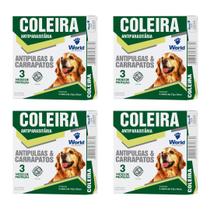 Kit Com 4 Coleira Caes Antipulgas E Carrapatos Dugs 56cm World