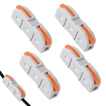 Kit com 4 conector elétrico rápido 2 vias com alavanca 32a 250v anti-chamas