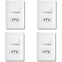 Kit Com 4 Conjuntos Interruptor Bipolar + Tomada 20a Habitat Kit Com 4 Conjuntos Interruptor Bipolar + Tomada 20a Habitat