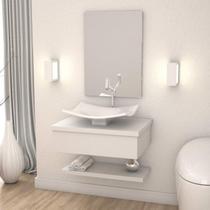 Kit com 4 Conjuntos para Banheiro Gabinete com Cuba F44 e Prateleira 605w Metrópole