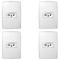 Kit Com 4 Conjuntos Tomada Simples 10a 4x2 Pial Plus