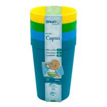 Kit Com 4 Copos 380ml Coloridos Para Meninos Sana Babies Kit Com 4 Copos 380ml Coloridos Para Meninos Sana Babies