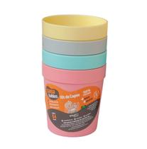 Kit Com 4 Copos Coloridos 200ml Meninas Novos Sana Babies Kit Com 4 Copos Coloridos 200ml Meninas Novos Sana Babies