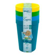 Kit Com 4 Copos Coloridos 380 Ml - Sana Babies Kit Com 4 Copos Coloridos 380 Ml - Sana Babies