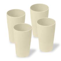 Kit com 4 Copos Fibra de Bambu 200 ml BPA Free, sustentável, leve e resistente