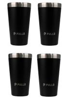 Kit com 4 Copos Térmicos Pullo Fun 480ML Preto Kit com 4 Copos Térmicos Pullo Fun 480ML Preto