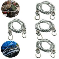 Kit com 4 Corda Elástica de 10mm Extensor Grande de 180 a 280cm Extra Forte para Bagageiro Carga Moto Bike Bicicleta Caçamba Camping Kit com 4 Corda Elástica de 10mm Extensor Grande de 180 a 280cm Extra Forte para Bagageiro Carga Moto Bike Bicicleta Caçamba Camping