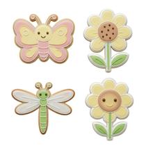 kit com 4 cortadores e marcadores de borboleta, flores e libelula para biscoitos e pasta americana modelo1 kit com 4 cortadores e marcadores de borboleta, flores e libelula para biscoitos e pasta americana modelo1