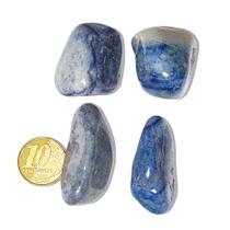 Kit com 4 Cristais Azuis Grandes de Quartzo Rolado - 3 cm Aproximadamente Kit com 4 Cristais Azuis Grandes de Quartzo Rolado - 3 cm Aproximadamente