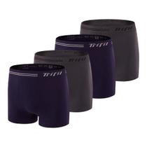 Kit Com 4 Cuecas Box Masculina Trifil Sem Costura Microfibra Lisa Básica Original Kit Com 4 Cuecas Box Masculina Trifil Sem Costura Microfibra Lisa Básica Original