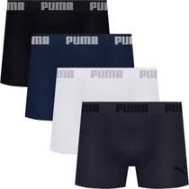 Kit com 4 Cuecas Boxer Box Puma Sem Costura em Microfibra com Ajuste Perfeito Masculina Confortável