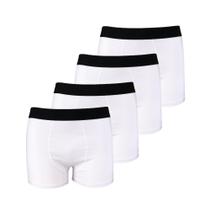 Kit com 4 Cuecas Boxer Box Try Basics Algodão Cotton Lisa Básica Casual Moda Masculina