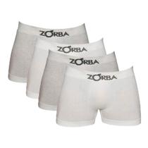 Kit com 4 Cuecas Boxer Branco/Mescla Zorba 781 Algodão