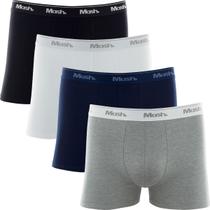 Kit Com 4 Cuecas Boxer Mash Algodão Cotton