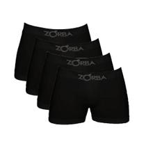 Kit com 4 Cuecas Boxer Pretas Zorba 781 Algodão
