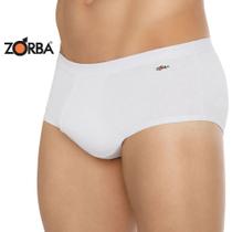 Kit Com 4 Cuecas Slip Normal Básica Zorba Masculina Adulto 100% Algodão