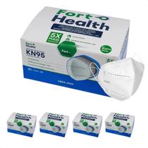 Kit com 4 CX Mascara Descartavel KN95 Branca Clipe Nasal Seg