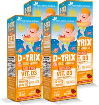 Kit Com 4 D-TRIX - Vitamina D3 Kids em Gotas 30ml Flora Nativa do Brasil - Flora Nativa do Brasil