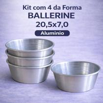 Kit com 4 da Forma Ballerine 20,5x7,0 Aluminio