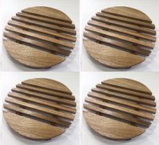 Kit com 4 descansos De Madeira Para Panelas