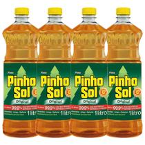 Kit com 4 Desinfetante Pinho Sol Original 1L Cada Kit com 4 Desinfetante Pinho Sol Original 1L Cada