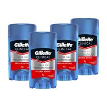 Kit com 4 Desodorantes Gillette Clinical Gel Pressure Defense 45g