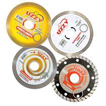 Kit com 4 Discos de Corte Diamantados da Uzzy para Porcelanato Tamanhos Variados