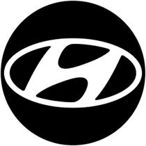 Kit com 4 Emblemas para Calota Hyundai Preto 48mm