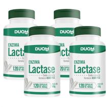 Kit com 4 Enzima Lactase 120 Capsulas 400mg Duom