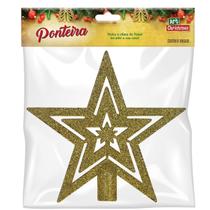 kit com 4 Estrelas Ponteira dourada Árvore De Natal Enfeite Natalino - Top Natal