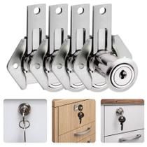 Kit Com 4 Fechaduras Lingueta Longa Tambor 31mm Móveis Armários Portinhas Fecho Trinco Segurança Kit Com 4 Fechaduras Lingueta Longa Tambor 31mm Móveis Armários Portinhas Fecho Trinco Segurança
