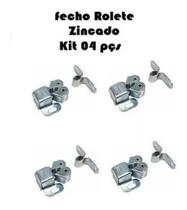 Kit Com 4 Fecho Rolete Zincado - ferragens rog