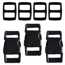 Kit Com 4 Fechos De Engate Rápido Com 8 Reguladores 10MM Kit Com 4 Fechos De Engate Rápido Com 8 Reguladores 10MM