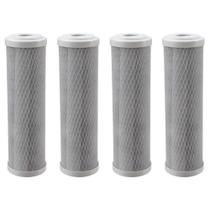 Kit com 4 Filtro Refil HDF 9.3/4" Carbon Block DE ENCAIXE - Para Aquablock 10", Policarbon Aquaclear 10", Hidrofiltros e outras